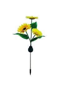 2 Packs LED Solar Sunflower Plug Lamps with 3 Sunflowers