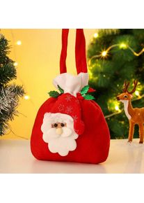 Christmas 3D Drawstring Apple Gift Bags 4 Pieces Set, Santa Claus