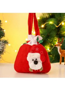 Christmas 3D Drawstring Apple Gift Bags 4 Pieces Set, Bear