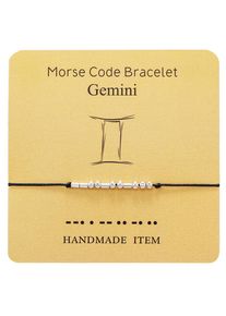 12 Constellation Morse Code Fashion Astrology Couples Bracelet, Gemini