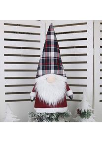 Christmas Pendant Faceless Topper Gnome Doll Home Decoration, Black and White Plaid