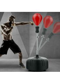 Punchingball 120-160 cm, ballon de boxe sur pied, ensemble de sac de frappe, set de boxe, hauteur réglable, convient pour les adultes, garçons et