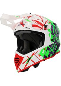 Acerbis X-Track S24, motocross helmet , color: White/Neon-Green/Red , size: XXL