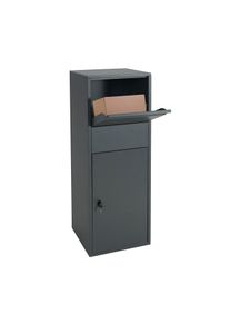 Paketkasten HWC-G80, Paketbox Standbriefkasten Paketbriefkasten Größe XL ~ verzinkt anthrazit