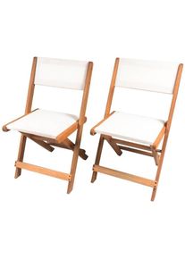 HABITAT ET JARDIN - Chaise pliante en bois exotique Seoul - Maple - Beige - Lot de 2 - Beige.