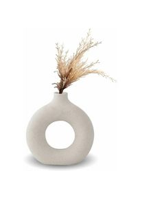 XVX - Vase, Vase en Céramique Décoration De La Maison Minimaliste Déco Blanc Végétarien en Céramique Pot De Fleur Vase Decoratif,13.53.514.5cm