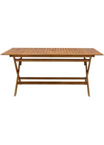 Miliboo Table de jardin pliante rectangulaire en bois massif L170 cm santiago - Naturel