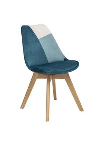 Atmosphera - Lot de 2 chaises style scandinave Baya Patchwork Couleur: Bleu - Bleu
