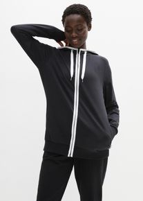 bonprix Bluza rozpinana z bawełny ze stretchem czarny 36/38