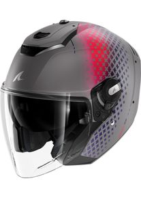 SHARK RS Jet Stride, jethelm , kleur: Mat Grijs/Rood/Lila , maat: XS