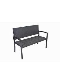Gardenson 2-Sitzer-Bank , Schwarz , Metall, Kunststoff , 60x87x116 cm , mit Rückenlehne, abwischbar , Gartenmöbel, Loungemöbel