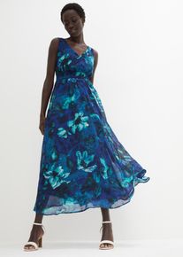 Abito lungo in chiffon, Blu, Taglia 42, bonprix