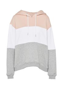 Urban Classics Dames Sweatshirt lichtgrijs / poederroze / wit S