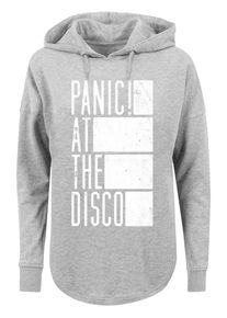 F4NT4STIC Dames Sweatshirt 'Panic At The Disco Block' grijs gemêleerd / wit L
