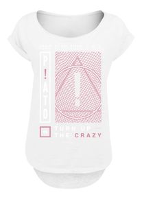 F4NT4STIC Dames Shirt 'Panic At The Disco Turn Up The Crazy' pitaja roze / wit / offwhite M