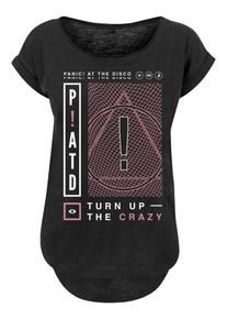 F4NT4STIC Dames Shirt 'Panic At The Disco Turn Up The Crazy' zwart M