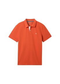 Tom Tailor Herren Basic Polo Shirt, orange, Uni, Gr. S, baumwolle