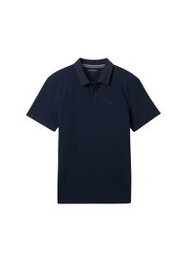 Tom Tailor Herren Basic Polo Shirt, blau, Uni, Gr. M, baumwolle