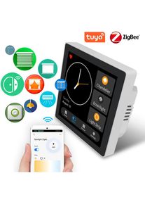 Tuya - Panneau de commande Zigbee multiple pour maison intelligente, ecran tactile lcd, interrupteur intelligent 3 gangs, commande vocale, fonctionne