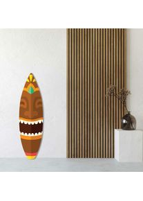Hxadeco - Planche Deco Surf Masque Tiki - Made in France - 42x146cm - Marron