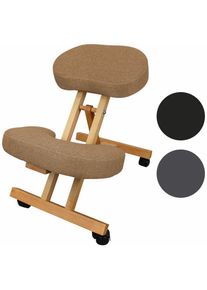 Tabouret, chaise ergonomique, siège assis genoux en bois pliable et réglable - Beige Vivezen