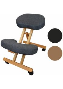 Tabouret, chaise ergonomique, siège assis genoux en bois pliable et réglable - Gris - Gris
