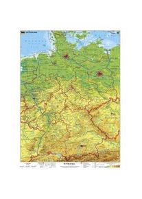 Stiefel Wandkarte Kleinformat Deutschland Physisch Ohne Metallstäbe Karte (im Sinne von Landkarte)