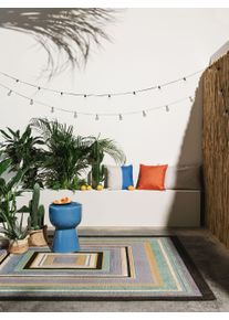 benuta Pop Sisä- ja ulkotilojen matto Ria Monivärinen/sininen 80x165 cm Abstrakti,Raja,Geometrinen, Kilim,Perinteinen