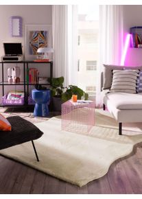 Tapis poil ras shaggy Arlie Cr&egrave;me 160x230 cm - Tapis poil court design moderne pour salon