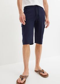 Lange sweat cargo bermuda regular fit - blauw - maat 52/54 (L) - 100% katoen - bonprix