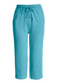 Dames Capribroek van stretchmateriaal in turquoise ,maat 38, WITT, 95% Katoen, 5% Elastan