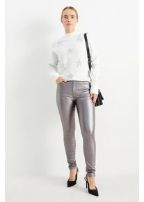 C&Amp;A Pantalon-high waist-skinny fit, Metalen, Maat: 42