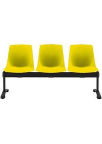 Bisley 3-Sitzer Traversenbank BLOOM gelb schwarz Kunststoff