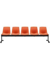Bisley 5-Sitzer Traversenbank BLOOM orange schwarz Kunststoff