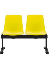 Bisley 2-Sitzer Traversenbank BLOOM gelb schwarz Kunststoff
