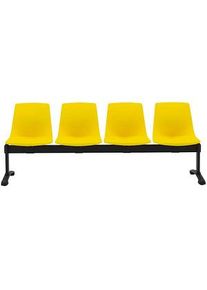 Bisley 4-Sitzer Traversenbank BLOOM gelb schwarz Kunststoff