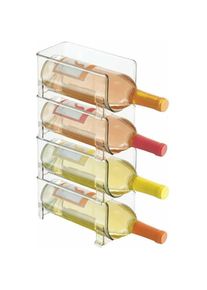 range-bouteilles (lot de 4) – casier à bouteilles empilable en plastique pour 1 bouteille de vin ou autre boisson – étagère à vin moderne pour