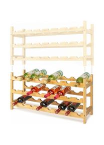Choyclit - tagère à vin en bois [24 bouteilles] Étagère à bouteilles empilable – Extensible Étagère à boissons Étagère à vin empilable Rangement des