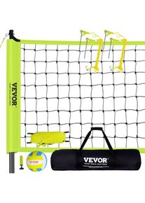 Vevor - Filet de Volleyball en pe Poteau en Acier Hauteur Reglable Kit Professionnel Volley-ball Portable avec Ballon Sac de Transport et Ligne de