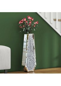 Vase sur pied haut en diamant-miroir argenté cristal-verre + production de mdf MDF-à la mode et élégant Shyfoy