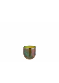 Jolipa - Photophore en verre cameléon 10x11x11 cm - Vert