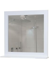 Miroir mural avec petite étagère salle de bain 58x59x12cm blanc - blante