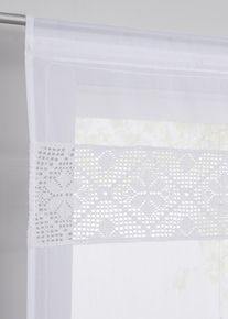 bonprix Raffroló horgolt szegéllyel fehér Mag./Sz.: 130/60 cm