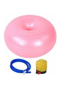 Ballon de Yoga - Ballon de Gym de 50 cm - Forme de Donut Rose en pvc - Chaise de Ballon de Yoga - entraîneur d'équilibre - Exercice de Siège