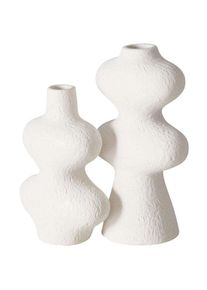 Boltze Gruppe - Vase à fleurs blanche etaso, forme organique, lot de 2