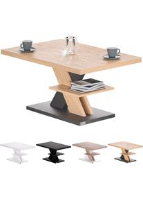 Table basse 90x60x45cm Table de salon 50kg Table basse moderne design Rangement intérieur Bois gris - Casaria