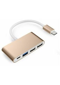 Hub 4-en-1 du Type c avec 3 usb 3.0, Bloc d'alimentation Compatible avec Mac Air 2020-2018 MacBook Pro 13/15/16 Etc. Adaptateur usb-c avec Multiport