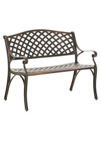 Outsunny Cast Aluminium Outdoor Garden Bench 2 Seater Antique Patio Porch Park Loveseat Chair, Bronze | Aosom Ireland