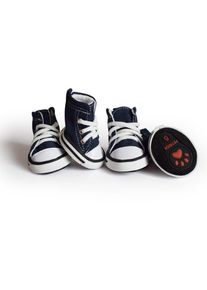 4 pièces Chien Bottes Classique décontracté Denim Toile Style Chaussures pour Animaux de Compagnie Styles de Sport Petit Chien Chaussures Ati-Slip
