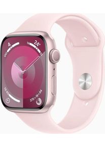 Apple Watch Series 9 Aluminium 45 mm (2023) | GPS + Cellular | rosé | Sportarmband hellrosa S/M